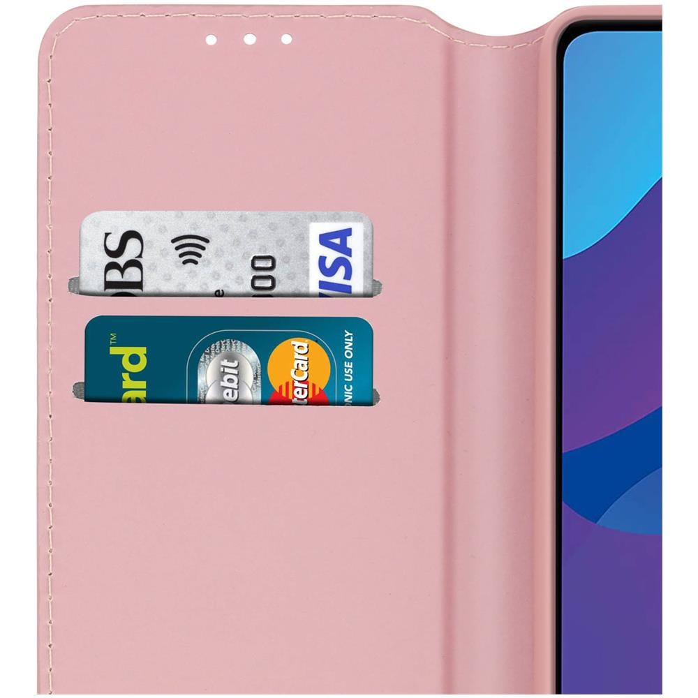 Custodia Honor 9a Portacarte Funzione Supporto Similpelle Liscia Rosa Gold - Foto 5