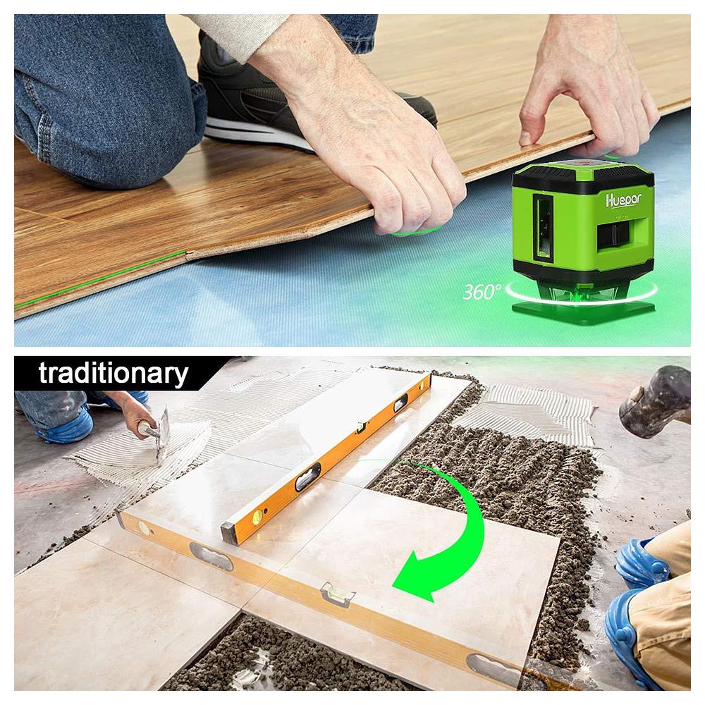 Piastrella Quadrata Livello Fl360ga Posa Laser Pavimento, Impianto Per Piastrelle, Allineamento Piano, Carta Da Parati 360 ° Orizzontale Linea 130 ° Linea Verticale Con Modalità Linee A Commutazione - Foto 2