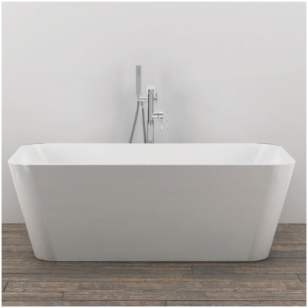 Vasca Da Bagno Freestanding Rettangolare Acrilico Bianco Lucido 3 Misure *** Misure : 150x75x58 Cm - Foto 2