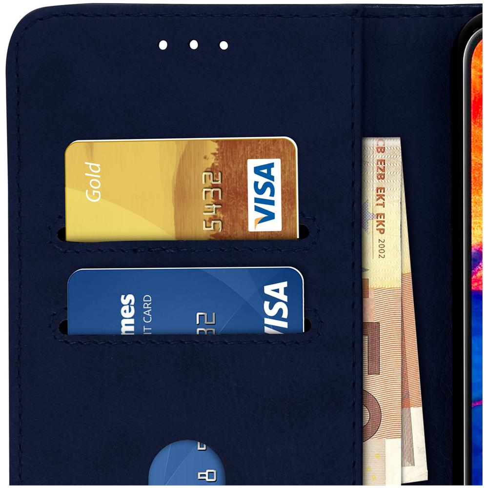 Custodia Galaxy A10 Portacarte Funzione Supporto Cover Silicone - Blu - Foto 5