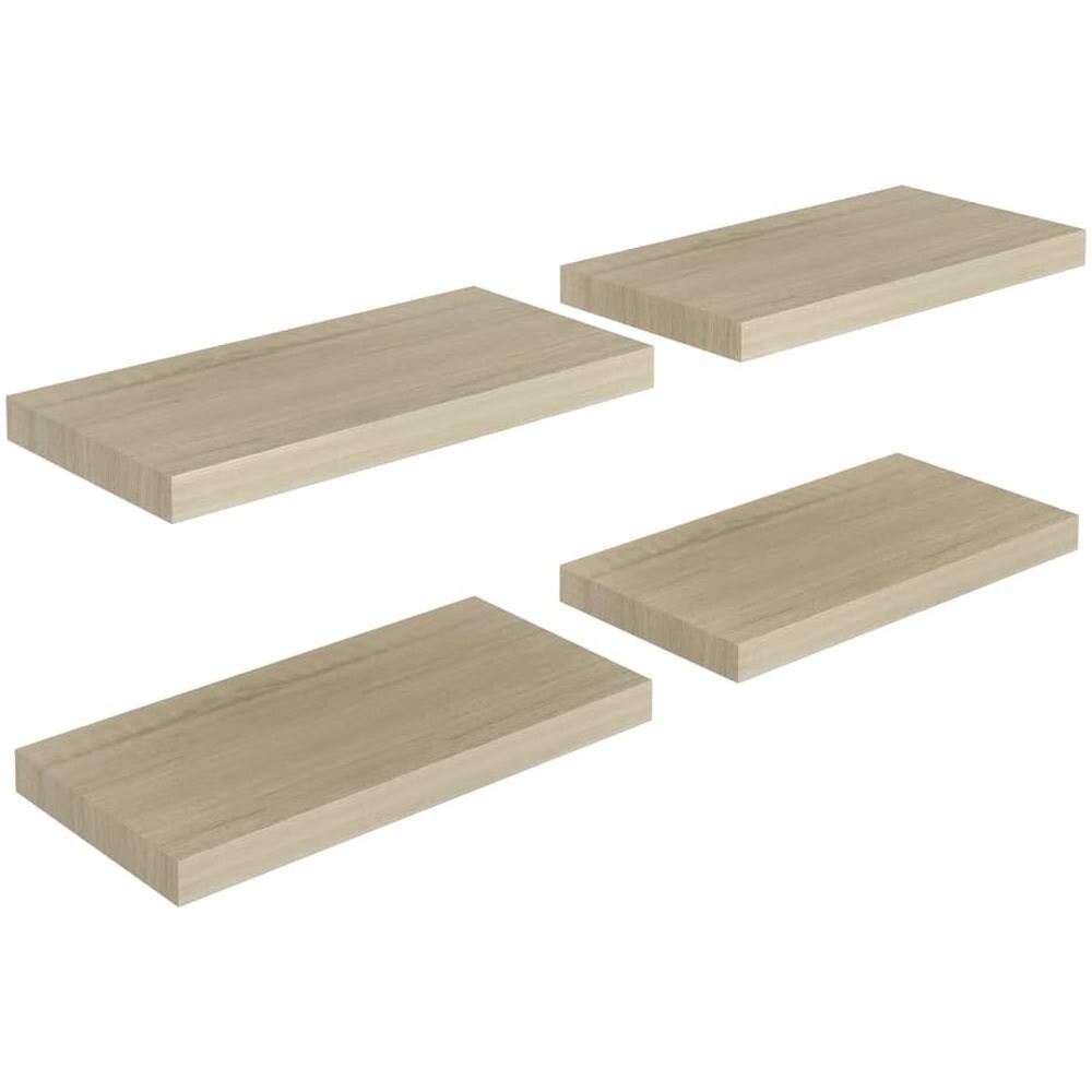 Scaffali A Parete 4 Pz Rovere 50x23x3,8 Cm In Mdf - Foto 2