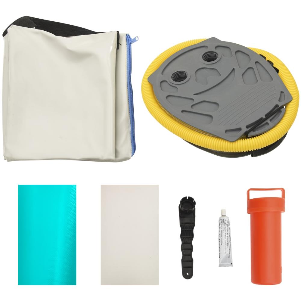 Tappetino Ginnastica Gonfiabile e Pompa 100x100x15cm PVC Verde - Foto 10