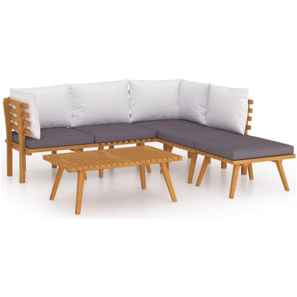 Set Divani Da Giardino 6 Pz Con Cuscini In Massello Di Acacia - Foto 1