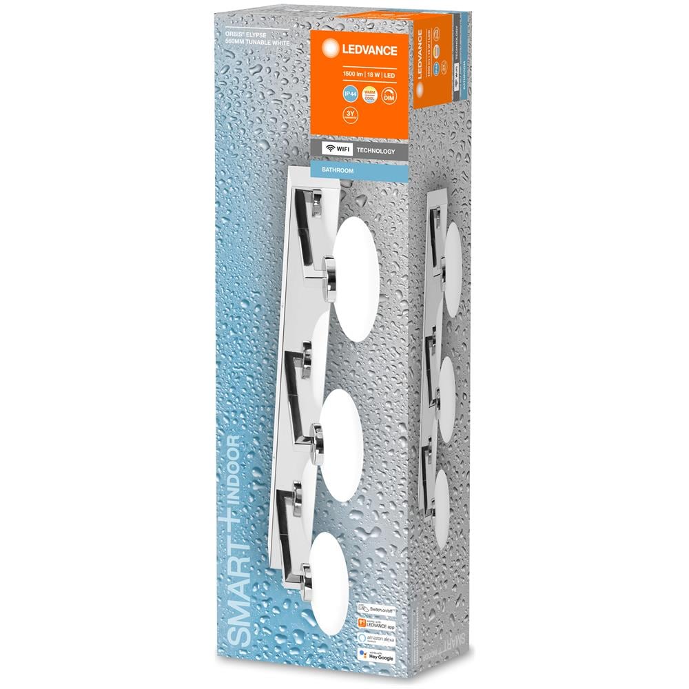 Ledvance Apparecchio Di Illuminazione: Per Soffitto, Bathroom Decorative Ceiling And Wall With Wifi Technology / 18 W, 220…240 V, Ampiezza Fascio Luminoso: 110, Tunable White, 3000…6500 K, Materiale Del Corpo: Steel / glass, Ip44 - Foto 2