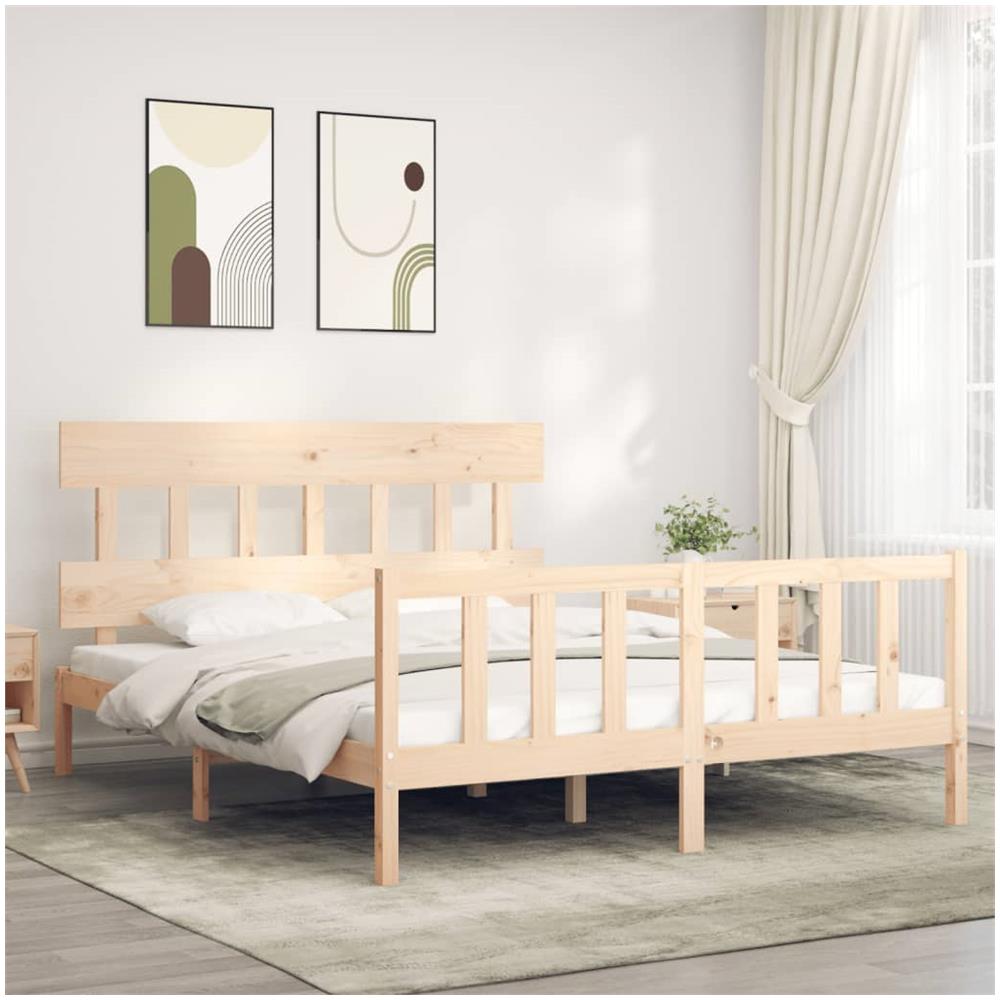 Giroletto con Testiera King Size in Legno Massello - Foto 1