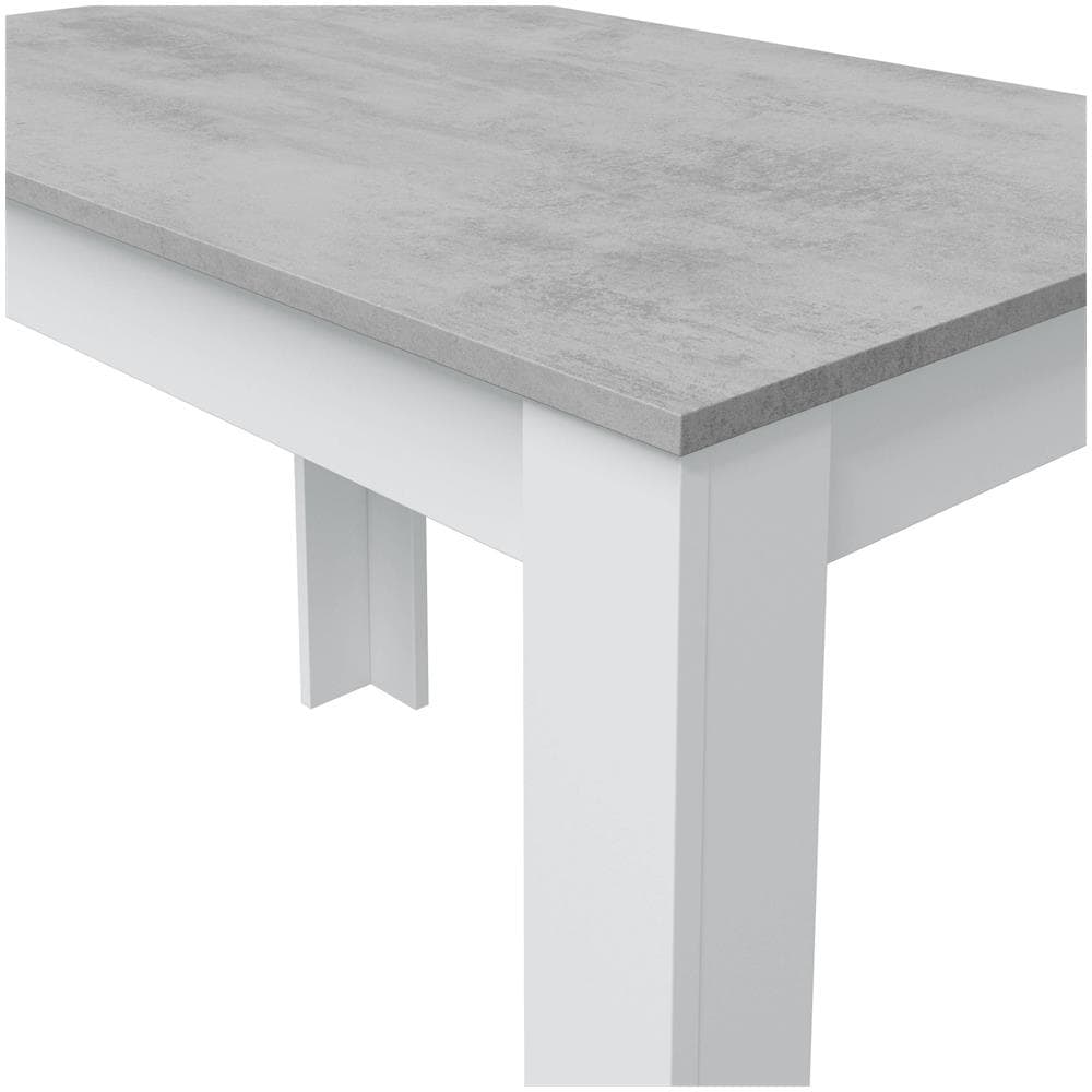 Tavolo Fisso Lowell, Tavolo Per Sala Pranzo, Tavolo Consolle Moderno Per Salotto O Cucina, 109x67x78 Cm, Bianco E Cemento - Foto 4