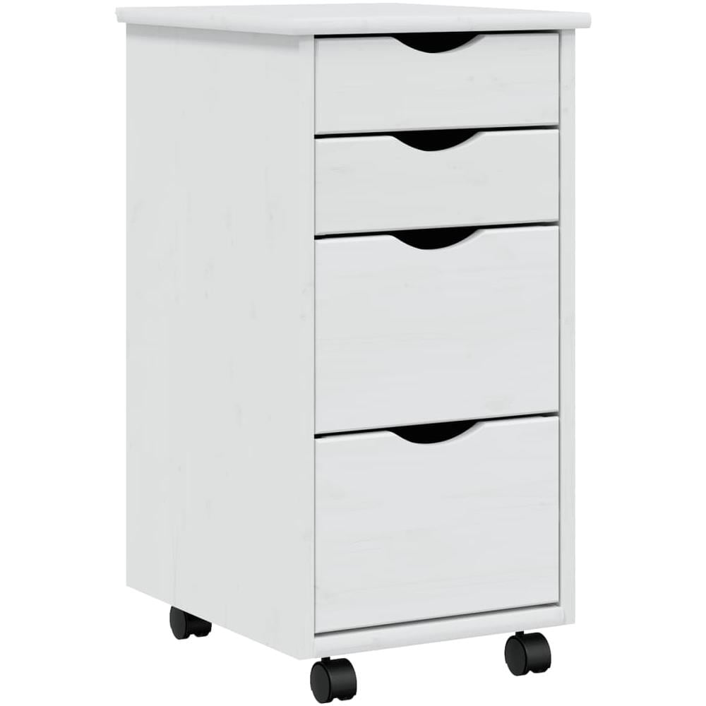 Armadietto Rotante Con Cassetti Moss Bianco Legno Massello Pino - Foto 2