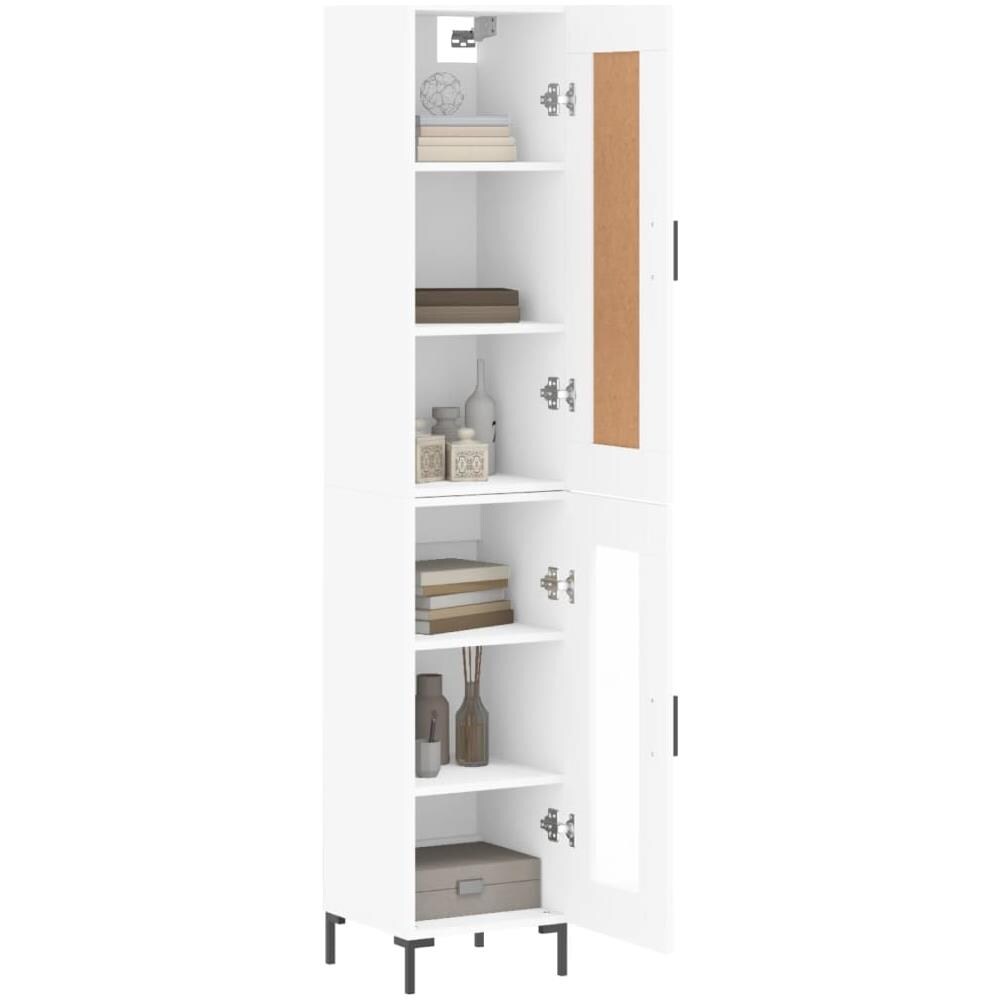 Credenza Bianca 34,5x34x180 Cm In Legno Multistrato - Foto 3