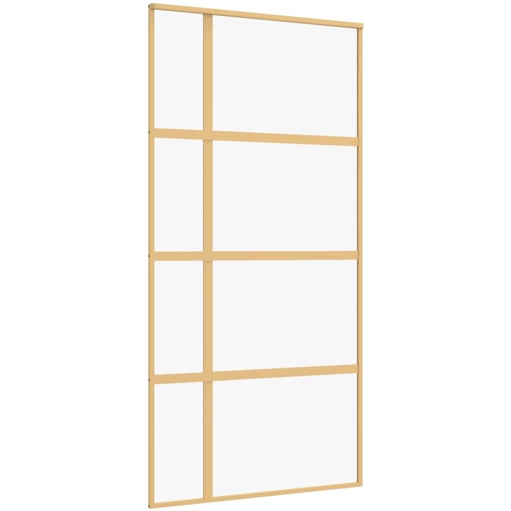 Porta Scorrevole Oro 102,5x205 Vetro Trasparente Esg Alluminio - Foto 2