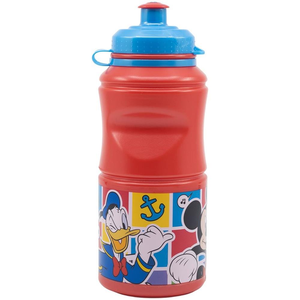 Disney Borraccia Rossa Per Bambini In Plastica Mickey Mouse Topolino 380 Ml Con Chiusura Antigoccia E Banda Antiscivolo - Foto 3