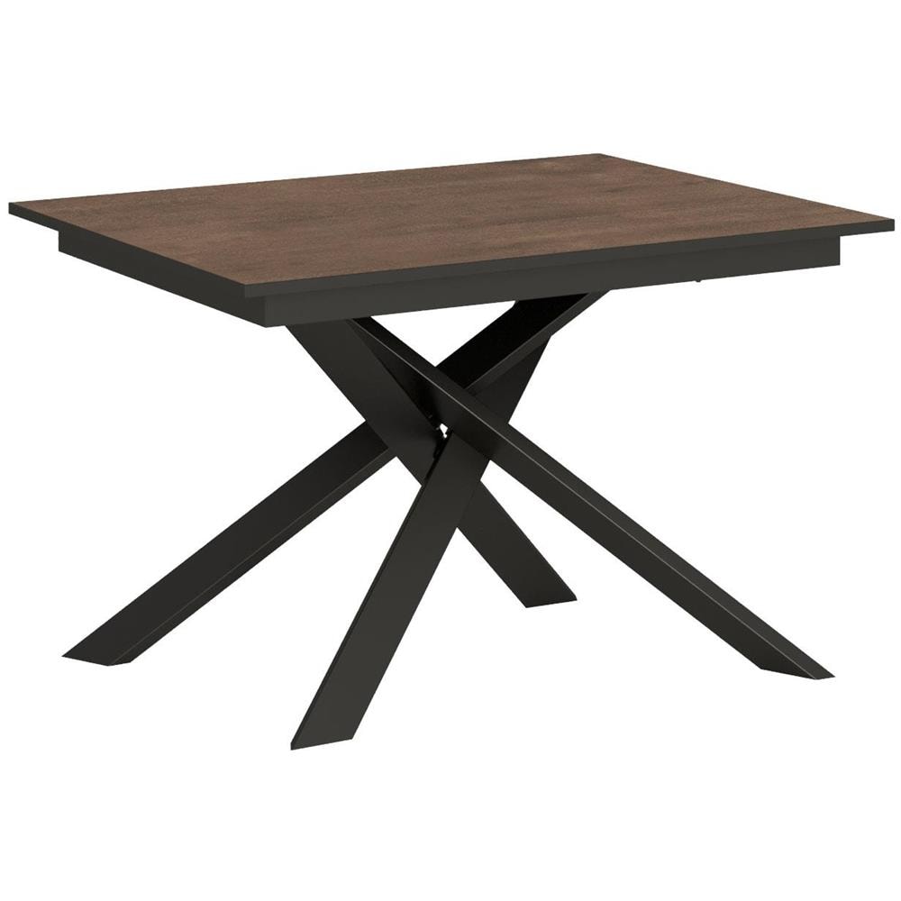 Tavolo allungabile 80x120/180cm Ganty noce - bordo Antracite telaio antracite - Foto 1