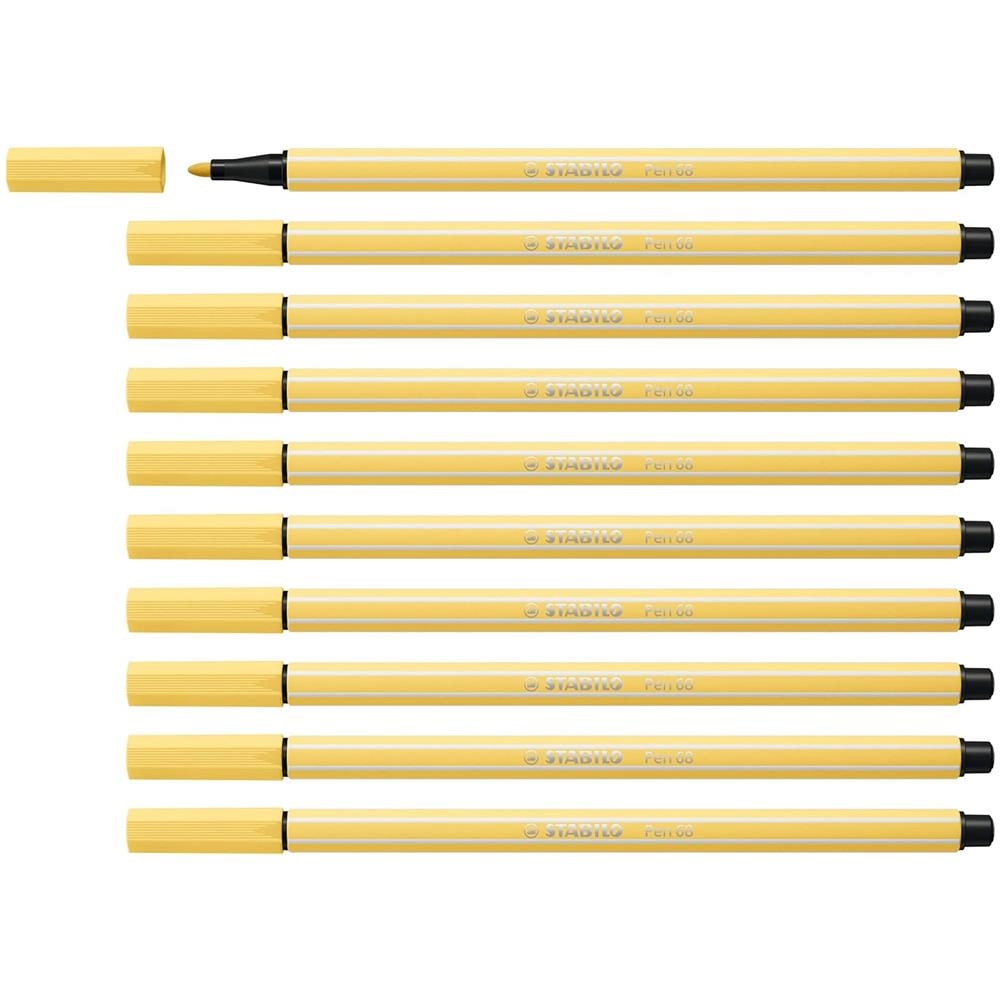 Pen 68 - Pennarello Premium - Confezione da 10 - Giallo Chiaro - Foto 1