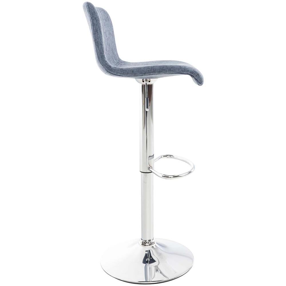 2 Sgabelli Alti Hoover in Tessuto - Set 2 Sgabelli Bar Design Regolabile 59-80 cm I Sedie Sgabello Girevole 360°con Schienale Blu Cromato - Foto 2