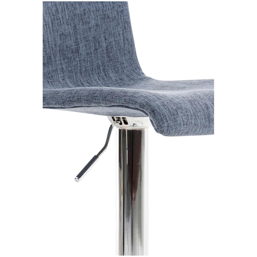 2 Sgabelli Alti Hoover in Tessuto - Set 2 Sgabelli Bar Design Regolabile 59-80 cm I Sedie Sgabello Girevole 360°con Schienale Blu Cromato - Foto 5