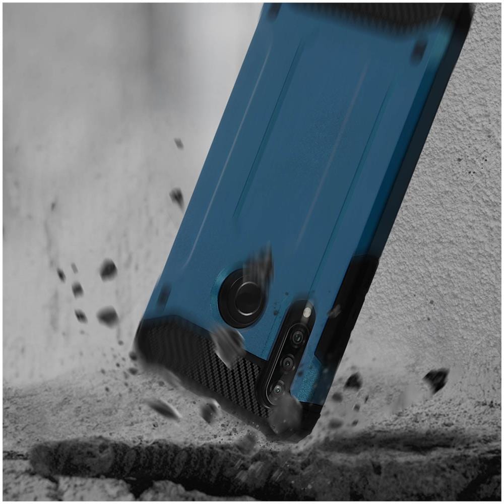 Cover Huawei P30 Lite / Honor 20s Protezione Bi-materia Anti-caduta Blu Scuro - Foto 2