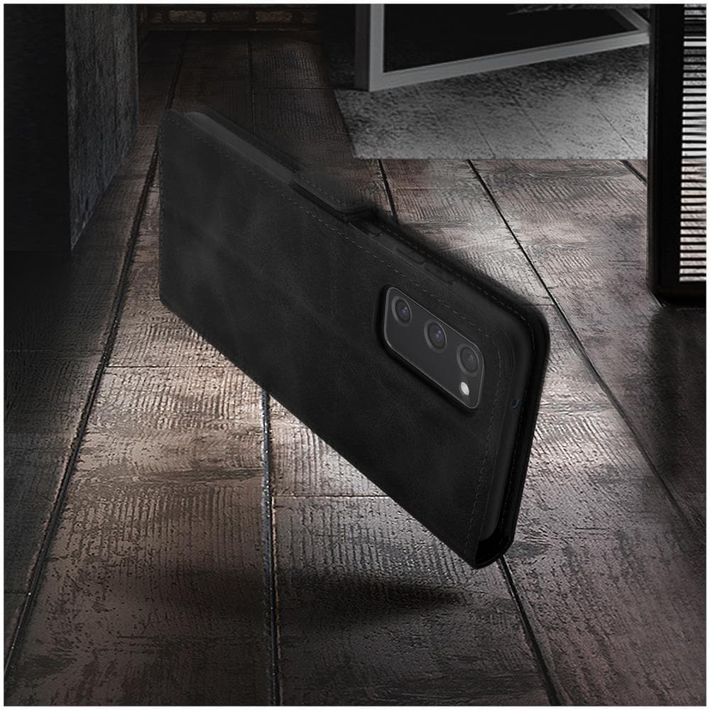 Custodia Samsung S20 Fe Vintage Style Portacarte Supporto Video Nero - Foto 2