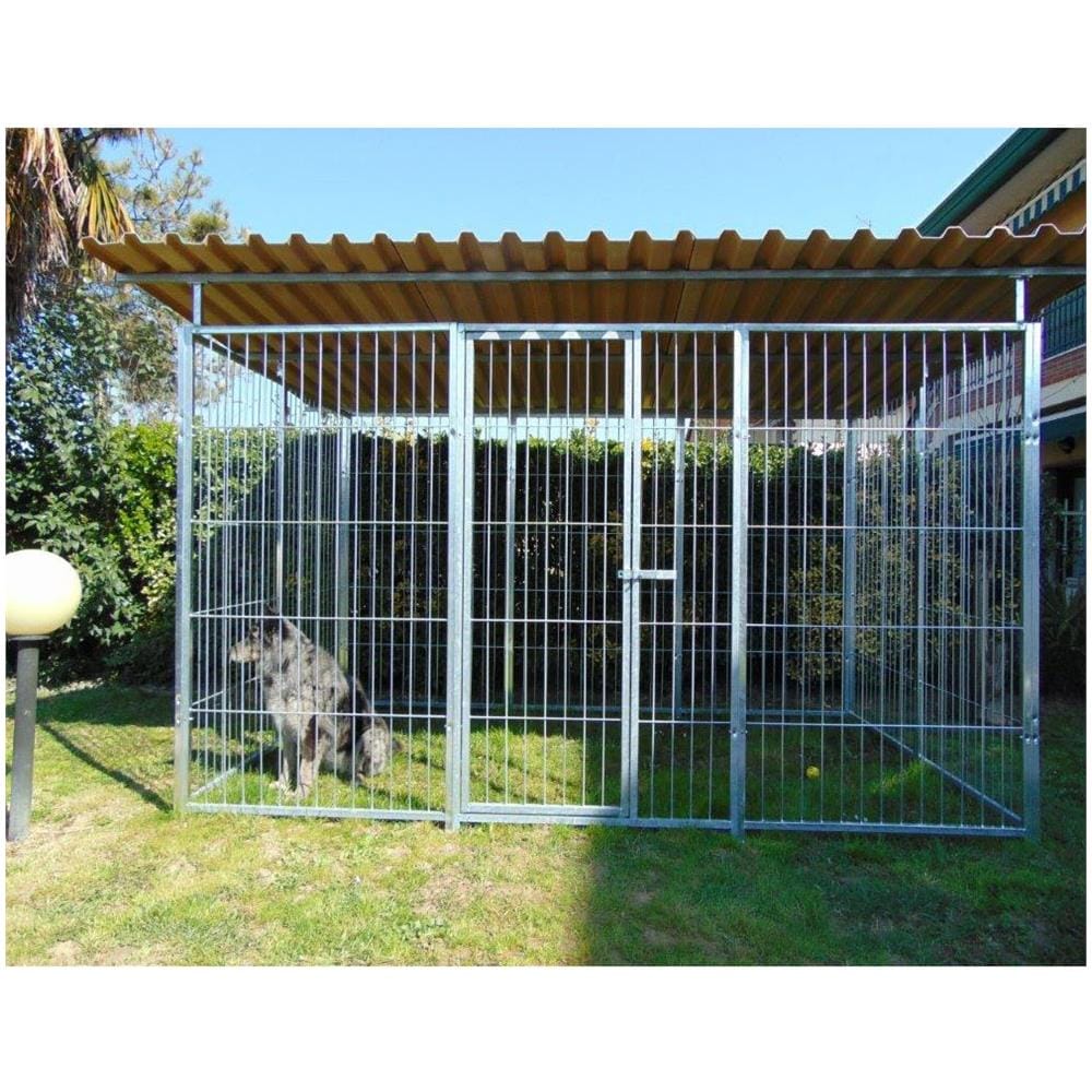 Box Per Cani Singolo Da Esterno In Rete Con Copertura Zincatura A Caldo Dimensioni 300 X 200 X H 180 Cm - Foto 2
