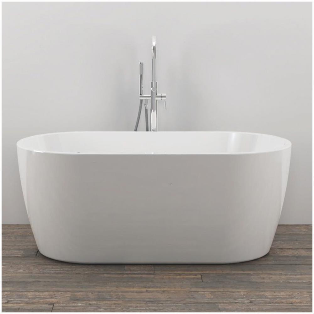 Vasca Da Bagno Free Standing Ovale Acrilico Bianco Lucido 138 X 57 X 75 Cm - Foto 2