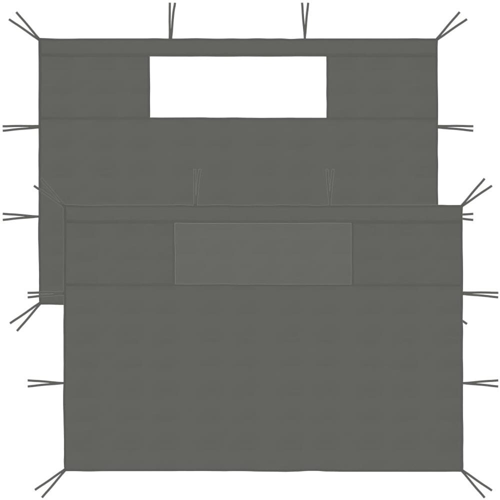 Pareti Con Finestre Per Gazebo 2 Pz Antracite - Foto 1