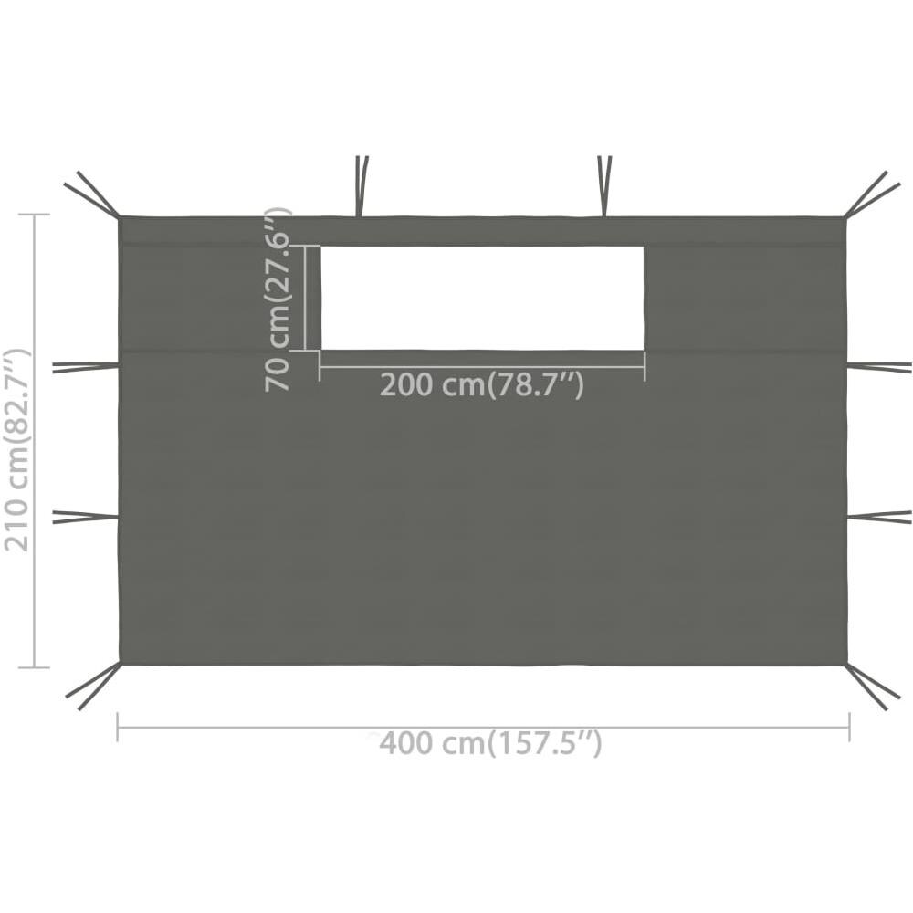 Pareti Con Finestre Per Gazebo 2 Pz Antracite - Foto 5