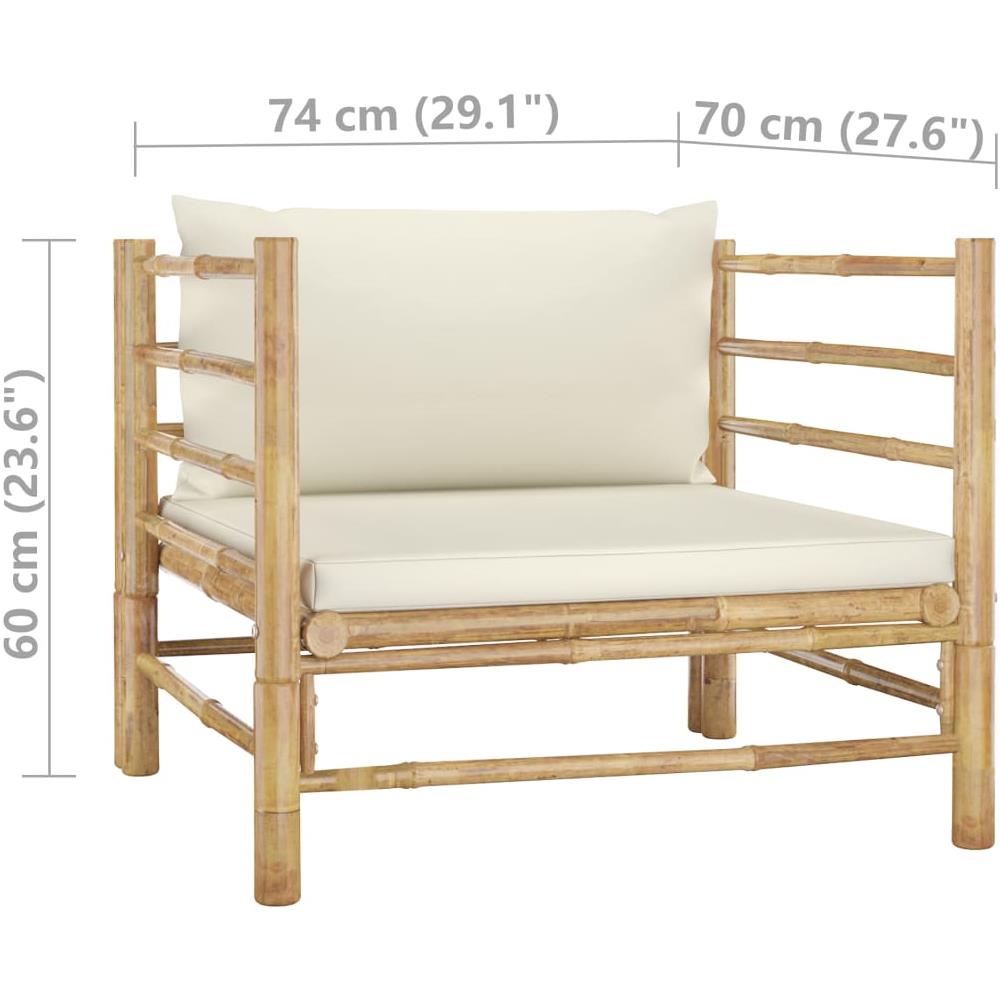 Divano Da Giardino Con Cuscini Bianco Crema In Bamb? - Foto 6