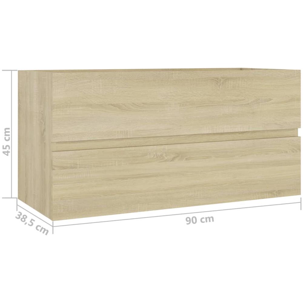 Mobile Lavabo Rovere Sonoma 90x38,5x45 cm in Legno Multistrato - Foto 8