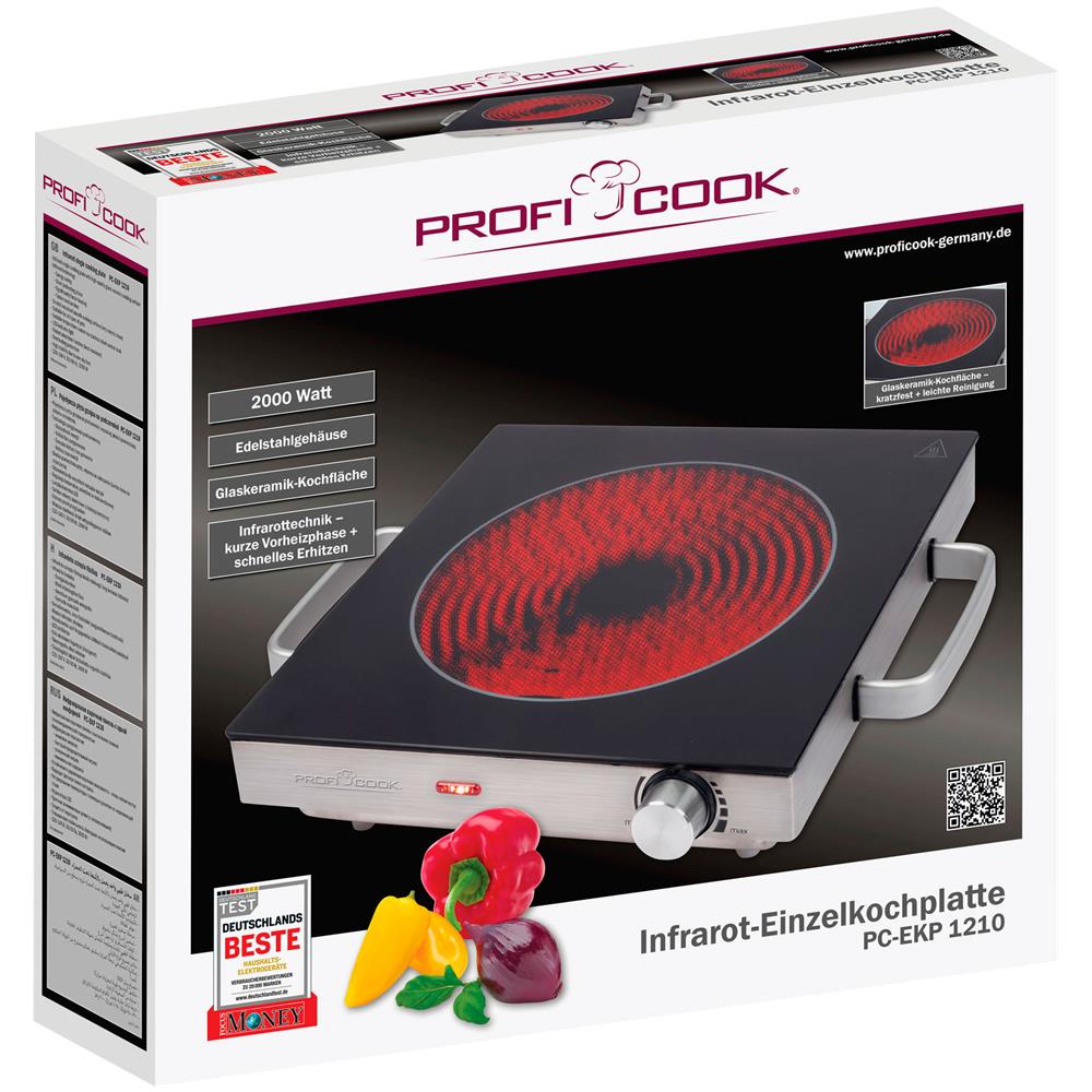 Ekp 1210 Fornello Elettrico A Infrarossi, Individuale, Portatile, Tutti I Tipi Di Pentole 2000w Nero /argento - Foto 8