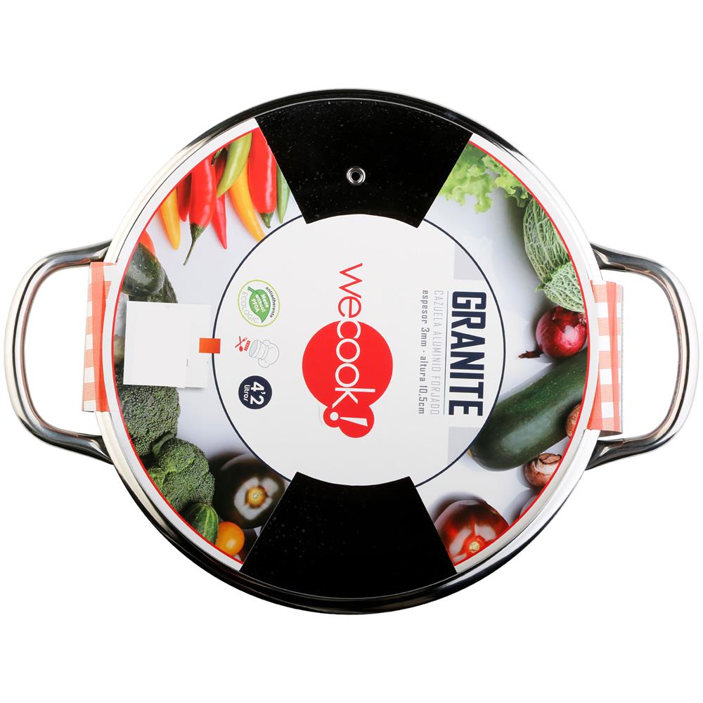 Grranite Casseruola Alta 20 Cm Induzione Antiaderente Ecologico Senza Pfoa, Alluminio Nero - Foto 4