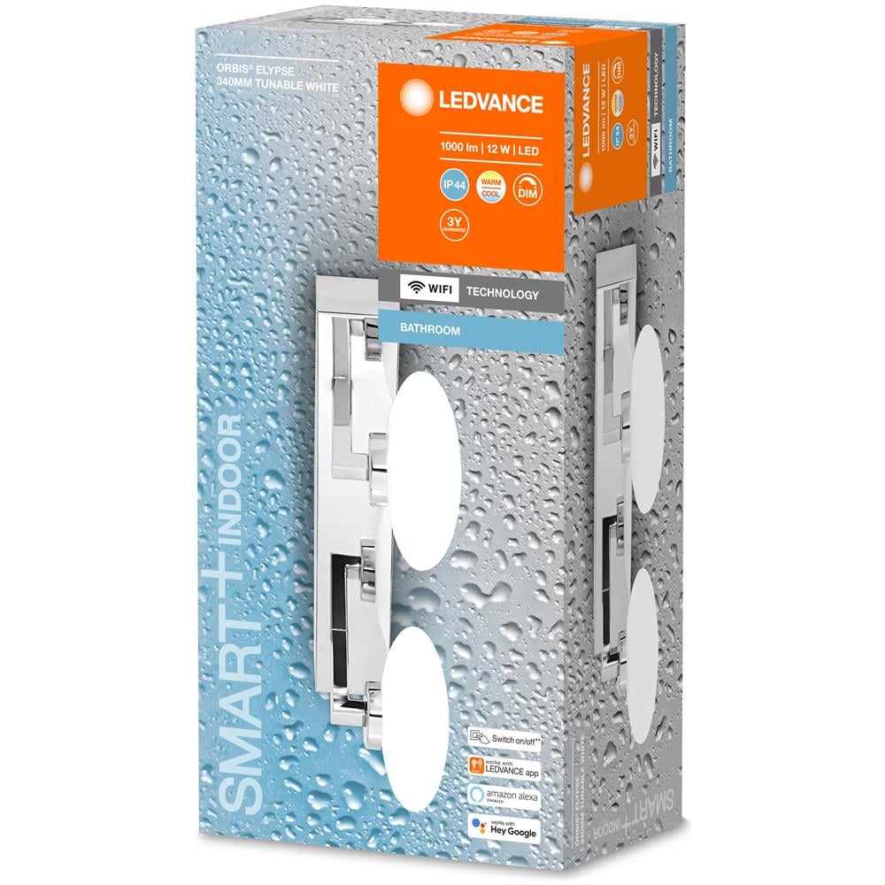 Ledvance Apparecchio Di Illuminazione: Per Soffitto, Bathroom Decorative Ceiling And Wall With Wifi Technology / 12 W, 220…240 V, Ampiezza Fascio Luminoso: 110, Tunable White, 3000…6500 K, Materiale Del Corpo: Steel / glass, Ip44 - Foto 2