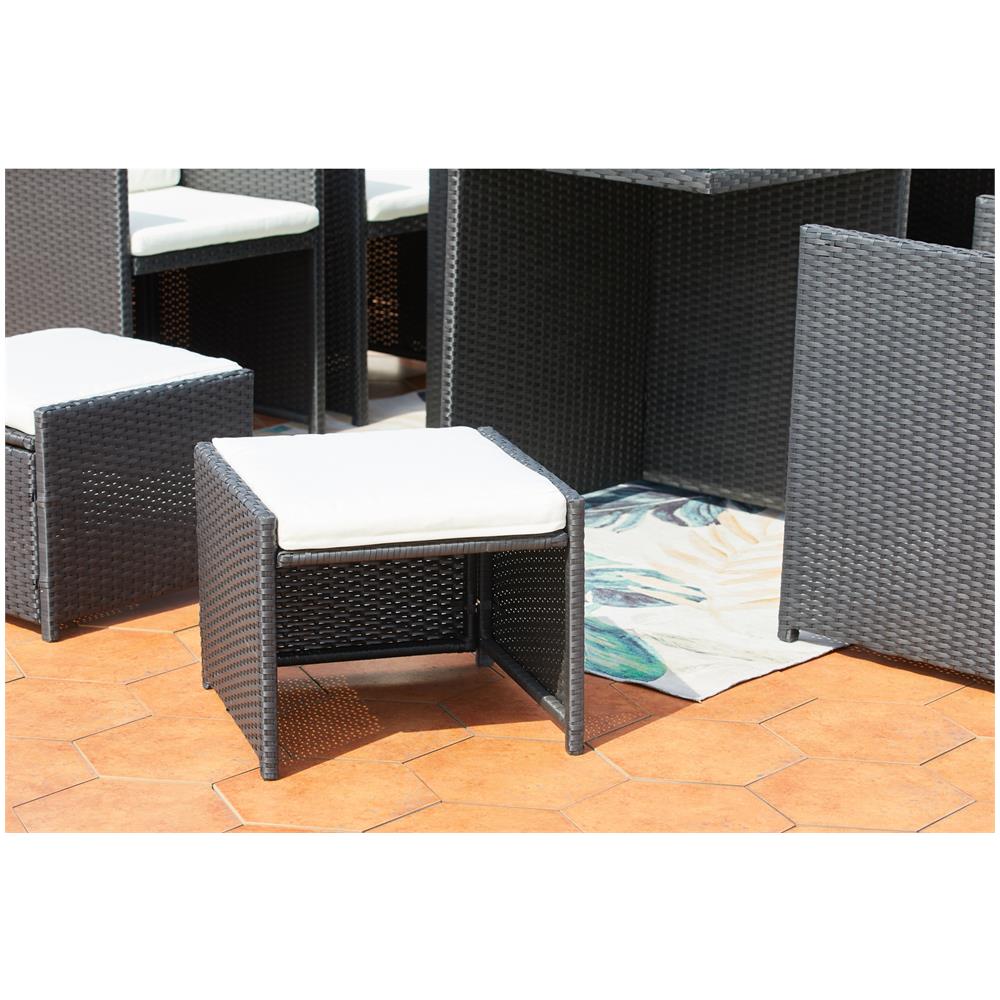 Salotto Da Giardino A Incasso 8 Posti Resina Intrecciata Nero/bianco Miami - Foto 8