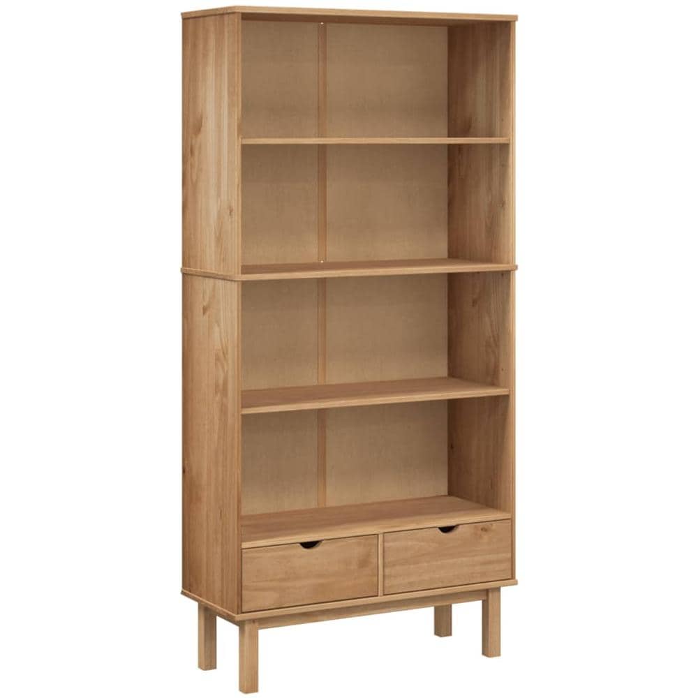 Libreria Con 2 Cassetti Marrone In Legno Massello Di Pino - Foto 2