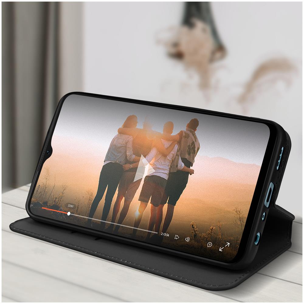 Custodia Oppo A17 Portafoglio Funzione Supporto Video Nera - Foto 5