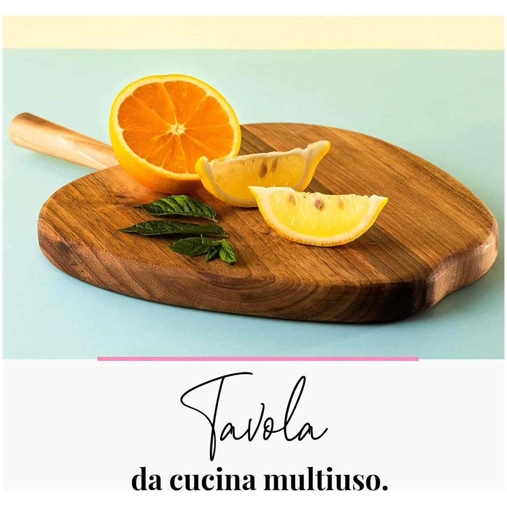 Tagliere In Legno A Forma Di Mela Fatto A Mano In Legno Di Noce Scuro Massiccio - Foto 3