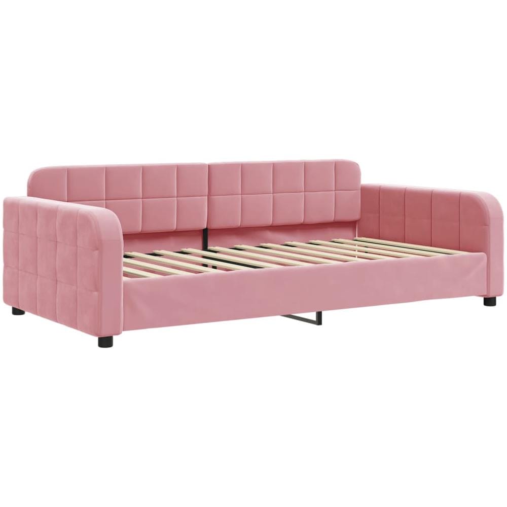 Letto Da Giorno Rosa 90x200 Cm In Velluto - Foto 2