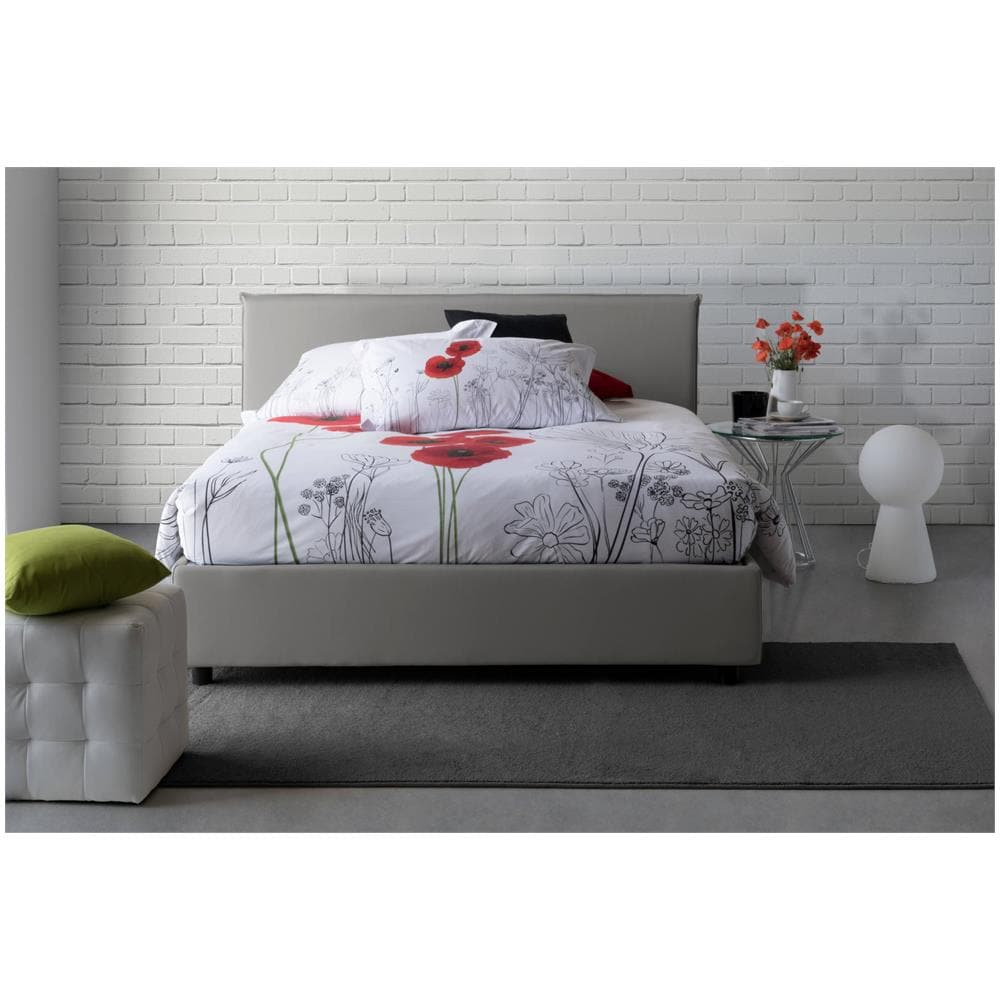 Letto Matrimoniale Bonella, Letto Contenitore Con Rivestimento In Tessuto, 100% Made In Italy, Apertura Frontale, Adatto Per Materasso Cm 160x200, Grigio - Foto 4