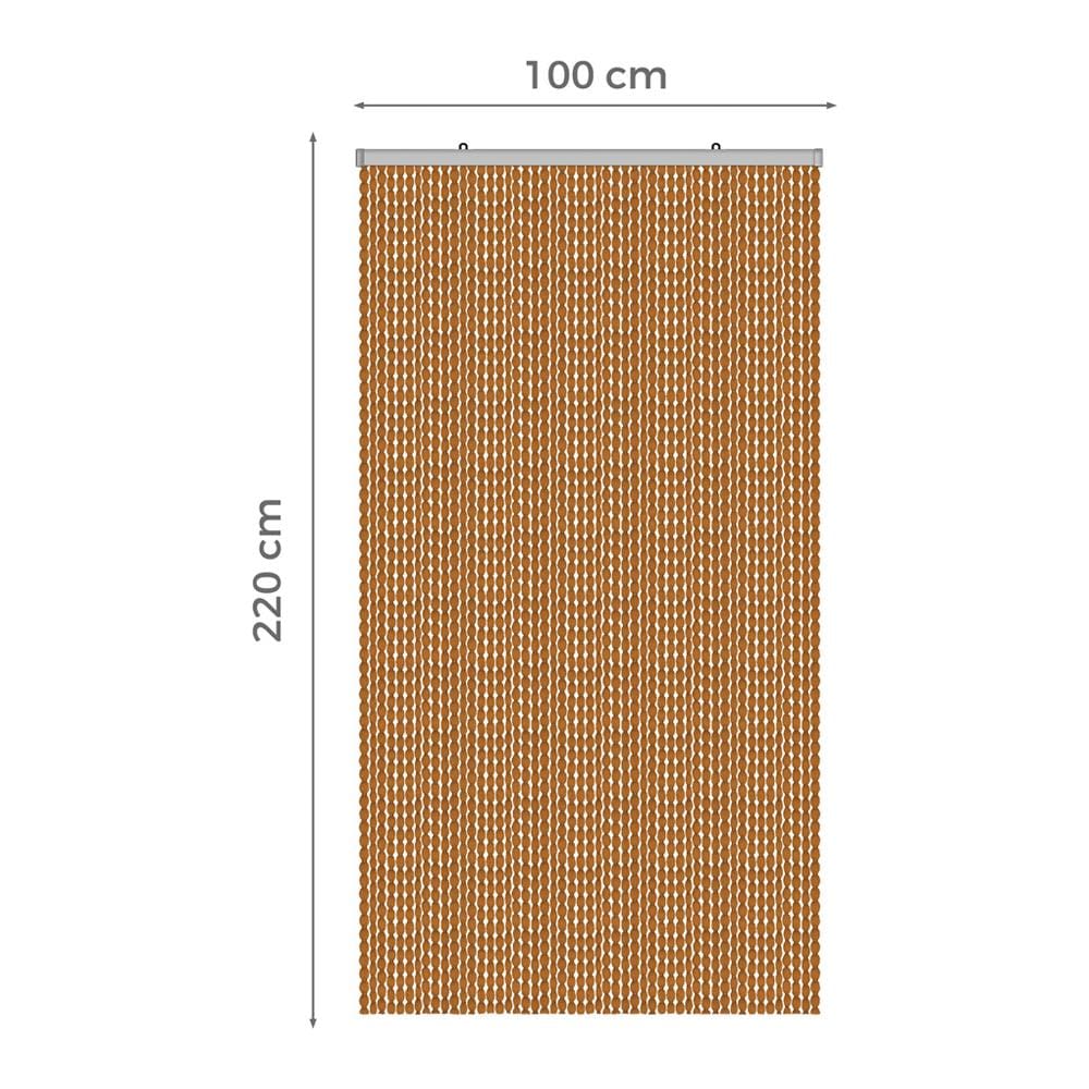 Tenda Antimosca Antirumore Caduta Pannello Porta Finestra Casa Pon Pon Vari Colori 100x220 Rust - Foto 5