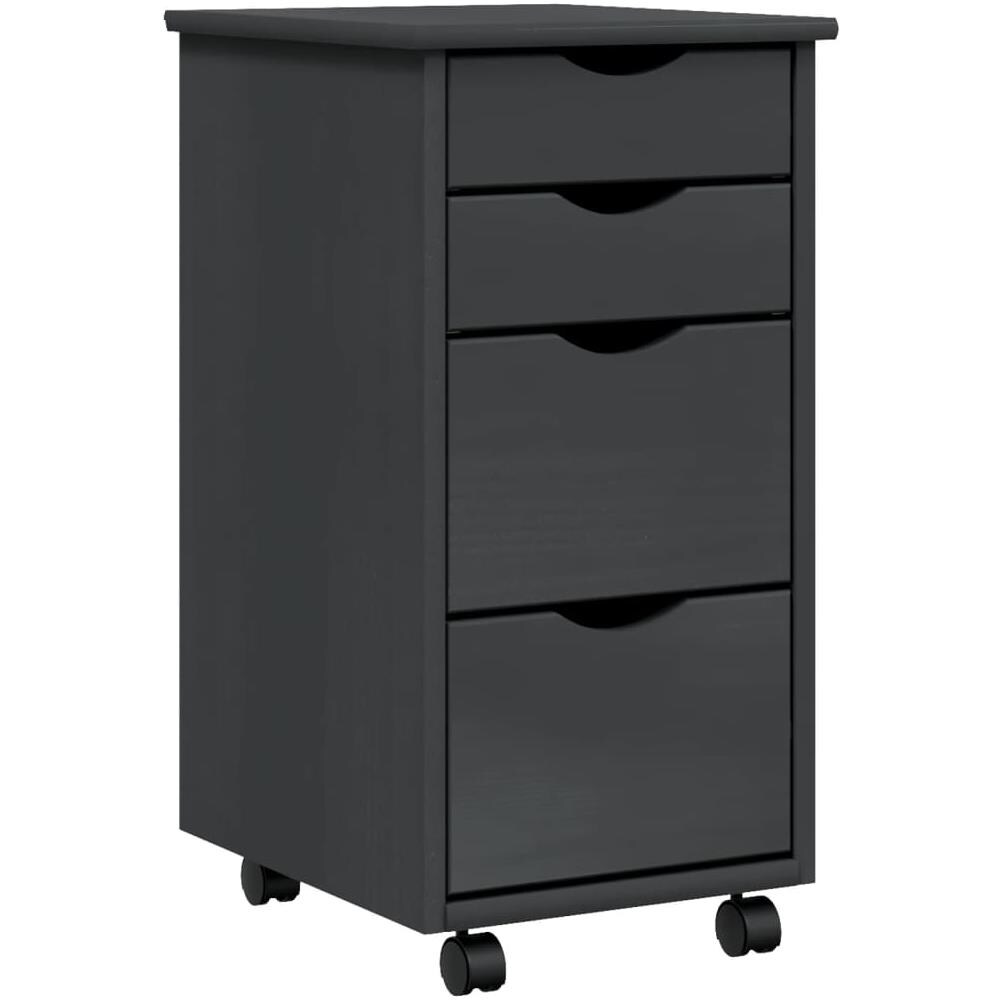 Armadietto Rotante Con Cassetti Moss Grigio Legno Massello Pino - Foto 2