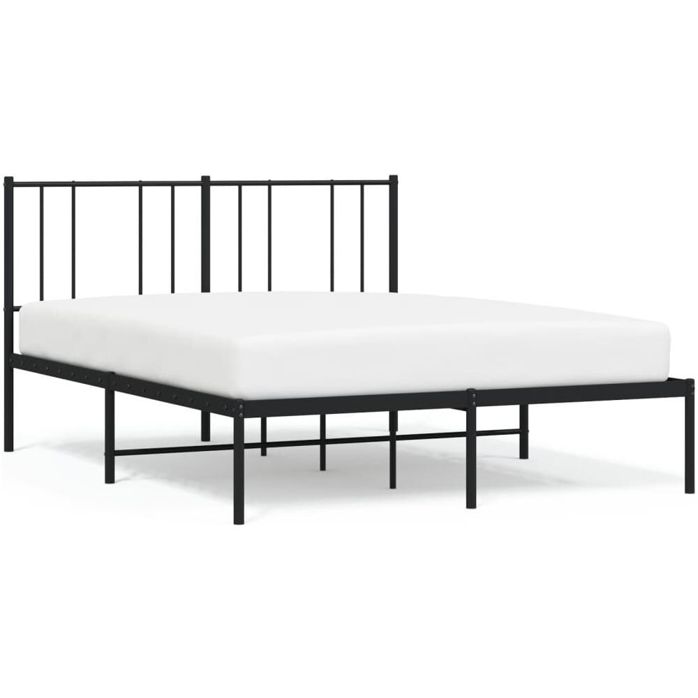 Giroletto Con Testiera In Metallo Nero 140x190 Cm - Foto 2