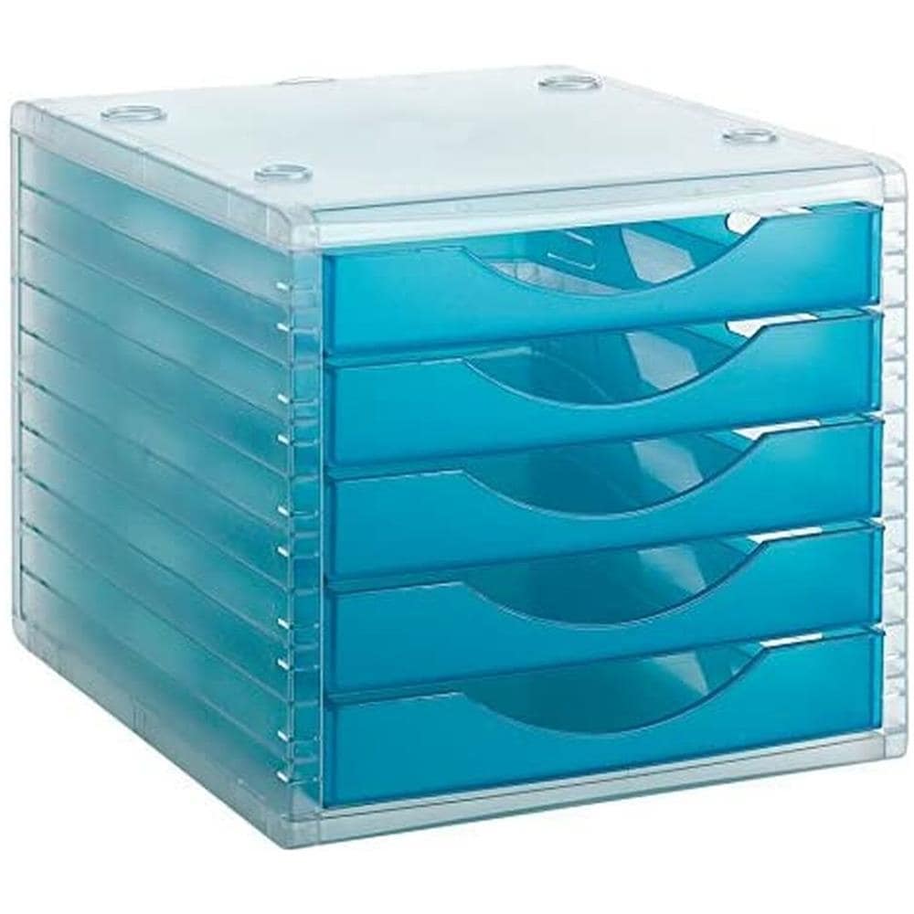Archivotec Serie 4000 Classificatore Modulare Archivotec Serie 4000 5 Cassetti Din A4 Azzurro 34 X 27 X 26 Cm - Foto 1