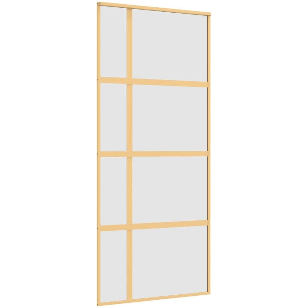 Porta Scorrevole Dorata 90x205 Vetro Smerigliato Esg Alluminio - Foto 2