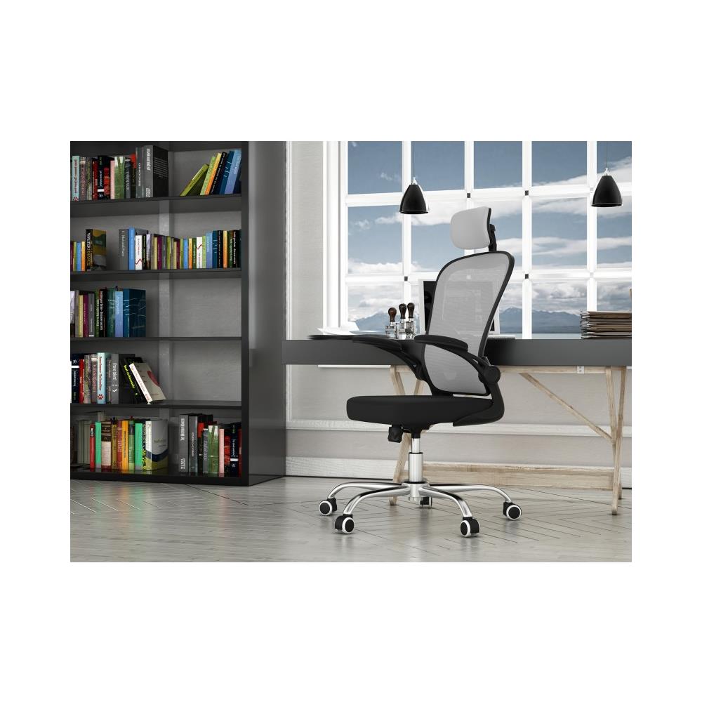 FOTEL DORY SZARY sedia da ufficio e computer Seduta imbottita Schienale a rete - Foto 4