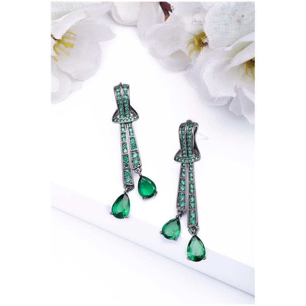 Orecchini Pendenti Nodo Verde - Foto 1