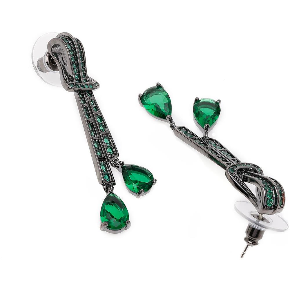 Orecchini Pendenti Nodo Verde - Foto 2