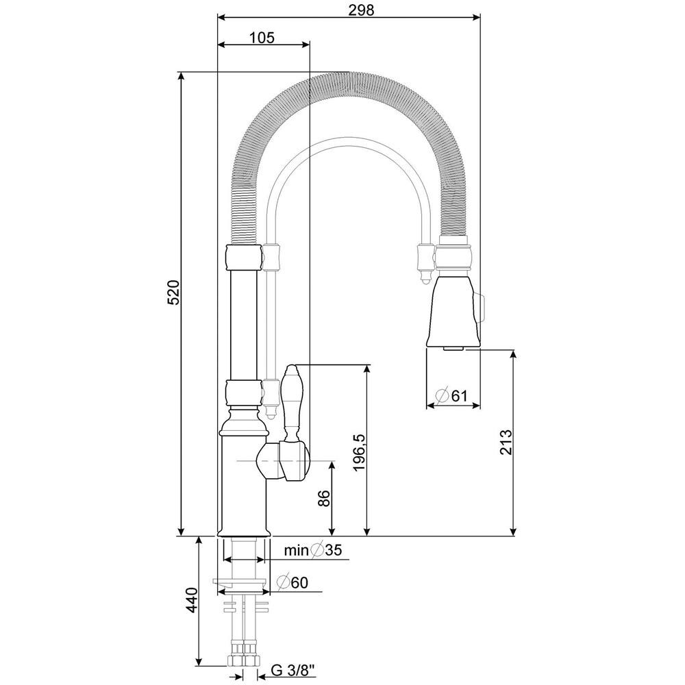 Miscelatore MIDR7O-2 Monocomando Colore Ottone - Foto 2