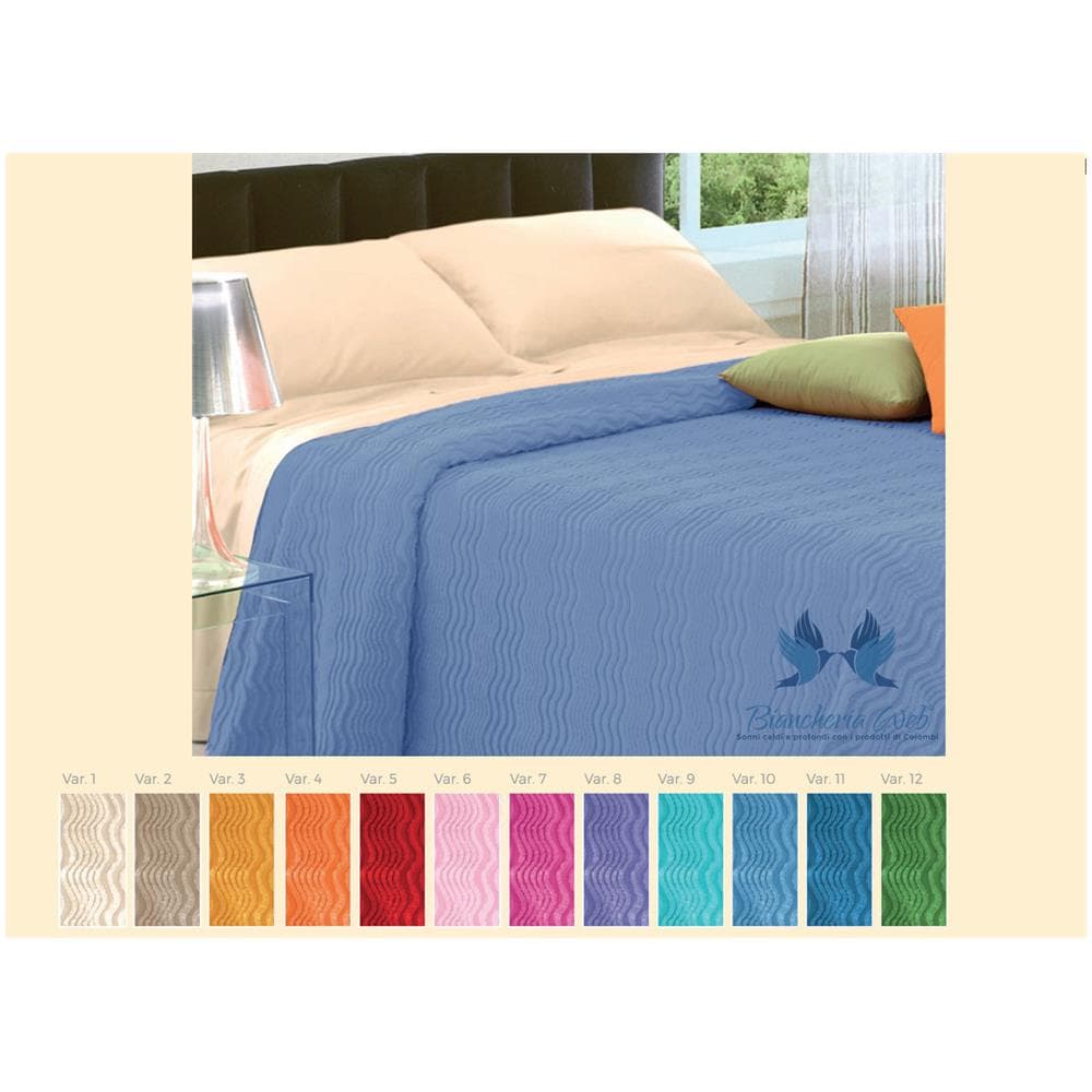Copriletto Tinta Unita In Morbidissima Ciniglia A Onde 100% Cotone Vari Colori Singolo Bluette 10 - Foto 1