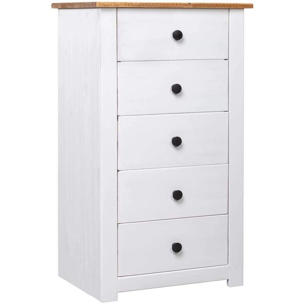 Credenza Bianca 46x40x89 cm in Legno Massello di Pino Panama - Foto 1