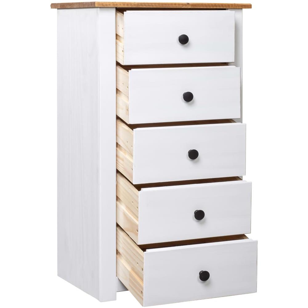 Credenza Bianca 46x40x89 cm in Legno Massello di Pino Panama - Foto 2