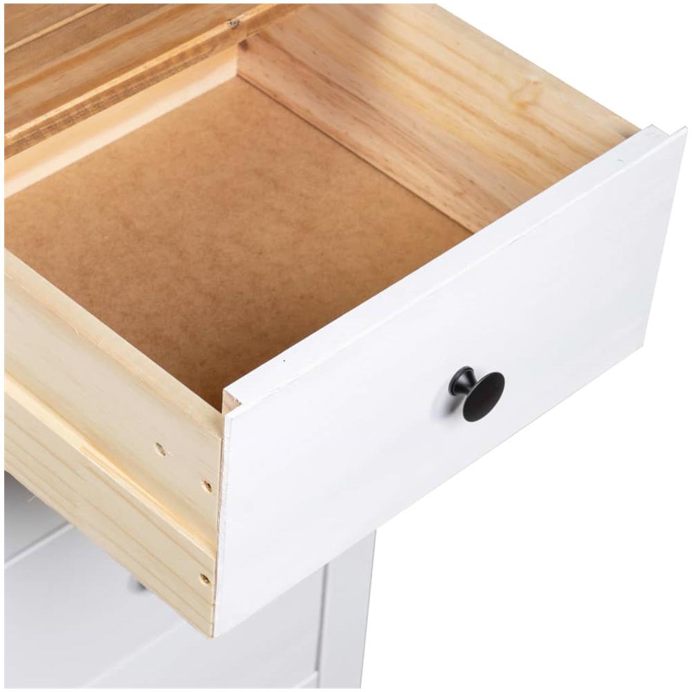 Credenza Bianca 46x40x89 cm in Legno Massello di Pino Panama - Foto 8
