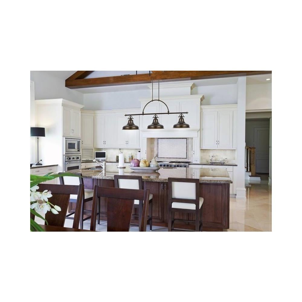 Quoizel Qz / emery3p Pn - Lampadario Da Soffitto Per Penisola, In Bronzo, Con 3 Lampadine, 33 X 135,9 X 55,9 Cm - Foto 2