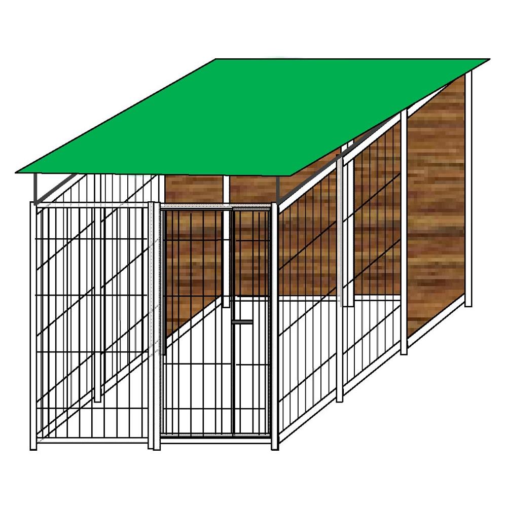 Box Per Cani Con Copertura Retro & 1 Metro Laterale In Legno Zincatura A Caldo Dimensioni 200 X 300 X H 180 Cm - Foto 1